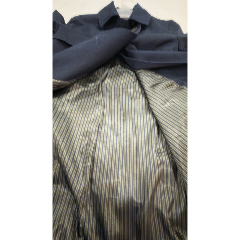 XXI Forever 21 Navy Blue Double Breasted Trench Coat Jacket Women's Medium - Picture 10 of 10